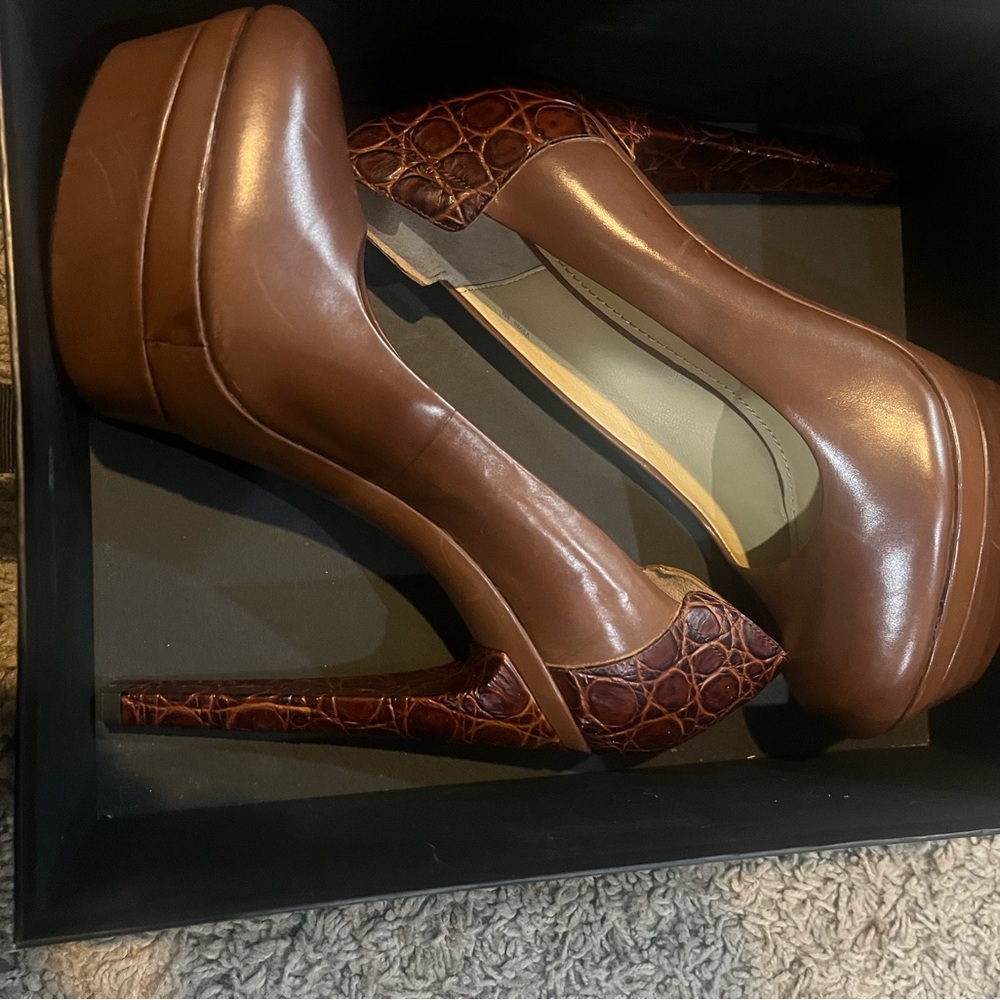 Rachel Zoe Brown Leather Heels